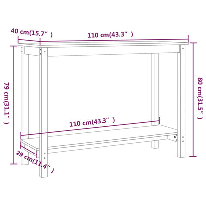 Wandtafel 110X40X80 Cm Massief Grenenhout Wit