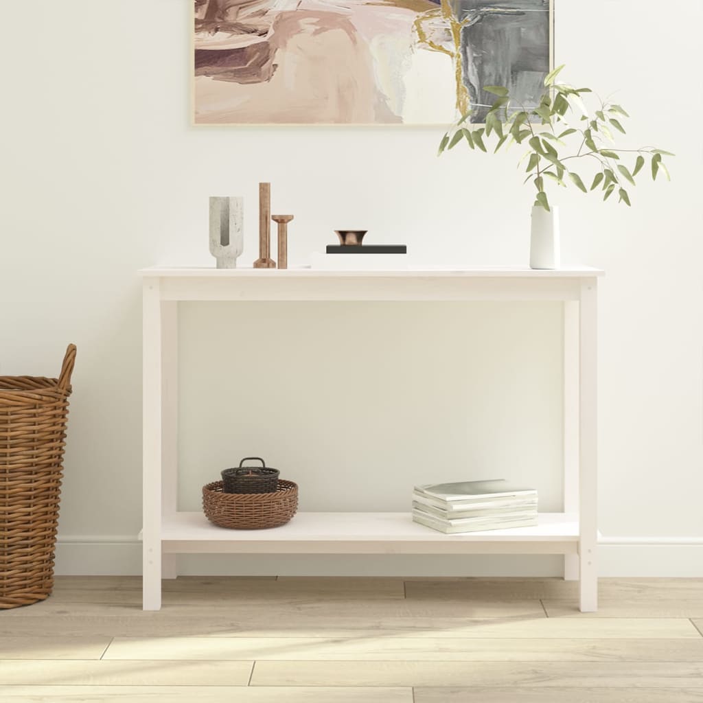 Wandtafel 110X40X80 Cm Massief Grenenhout Wit