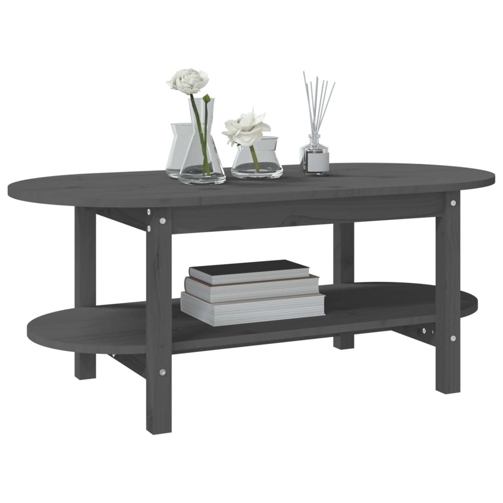 Salontafel Massief Grenenhout 110 x 55 x 45 cm Grijs