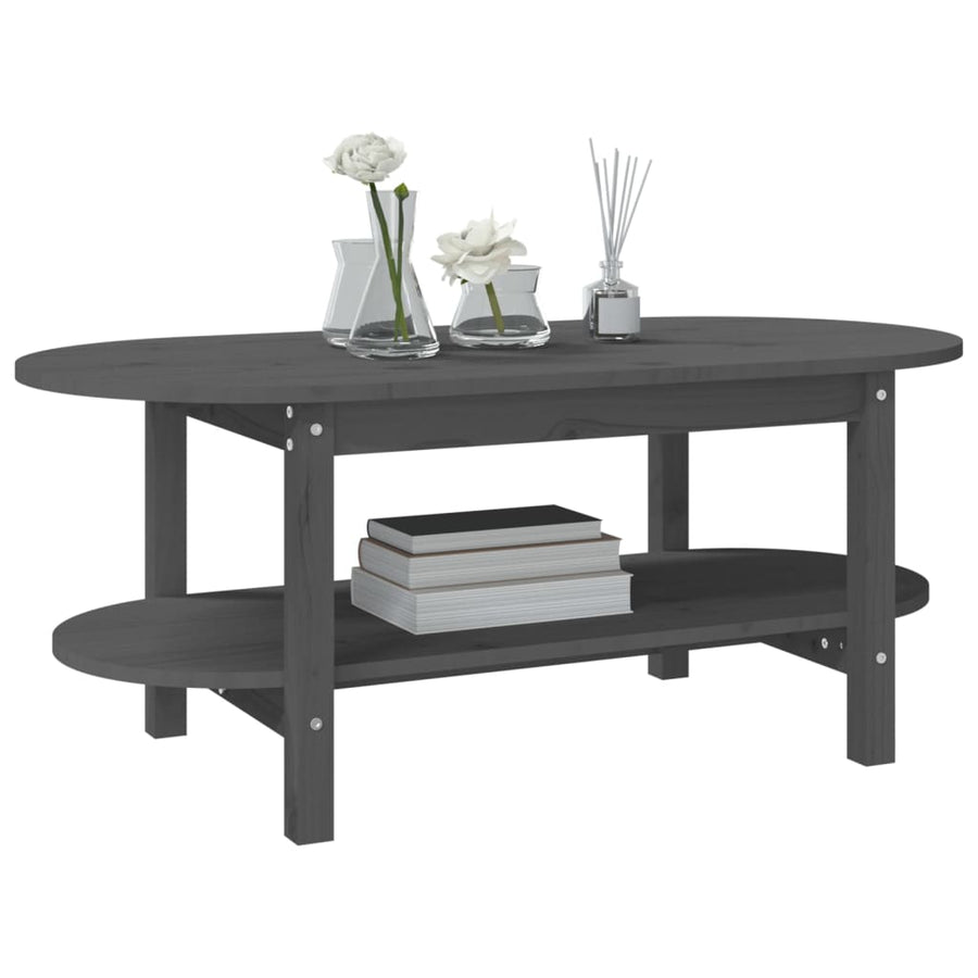 Salontafel Massief Grenenhout 110 x 55 x 45 cm Grijs