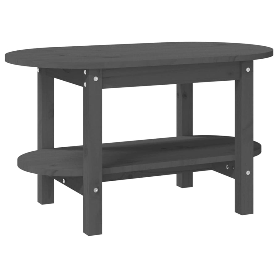 Salontafel Massief Grenenhout 80 x 45 x 45 cm Grijs