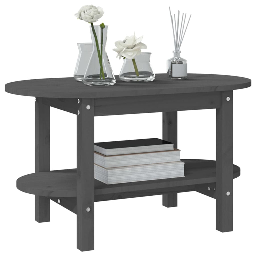 Salontafel Massief Grenenhout 80 x 45 x 45 cm Grijs
