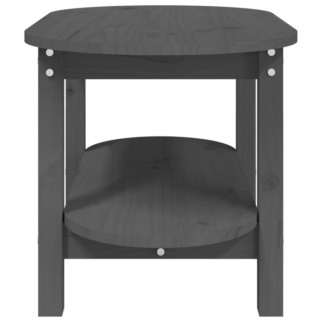 Salontafel Massief Grenenhout 80 x 45 x 45 cm Grijs