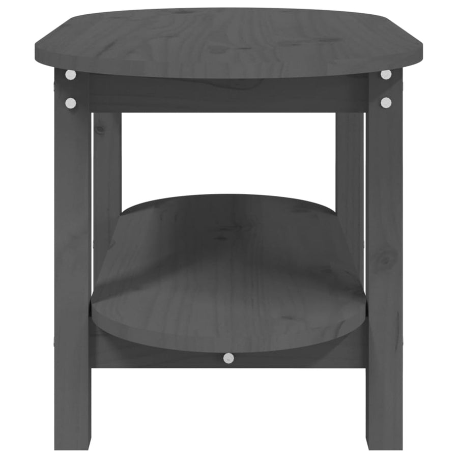 Salontafel Massief Grenenhout 80 x 45 x 45 cm Grijs