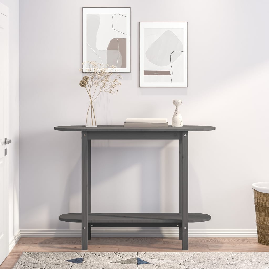 Wandtafel 0X40X80 Cm Massief Grenenhout Grijs