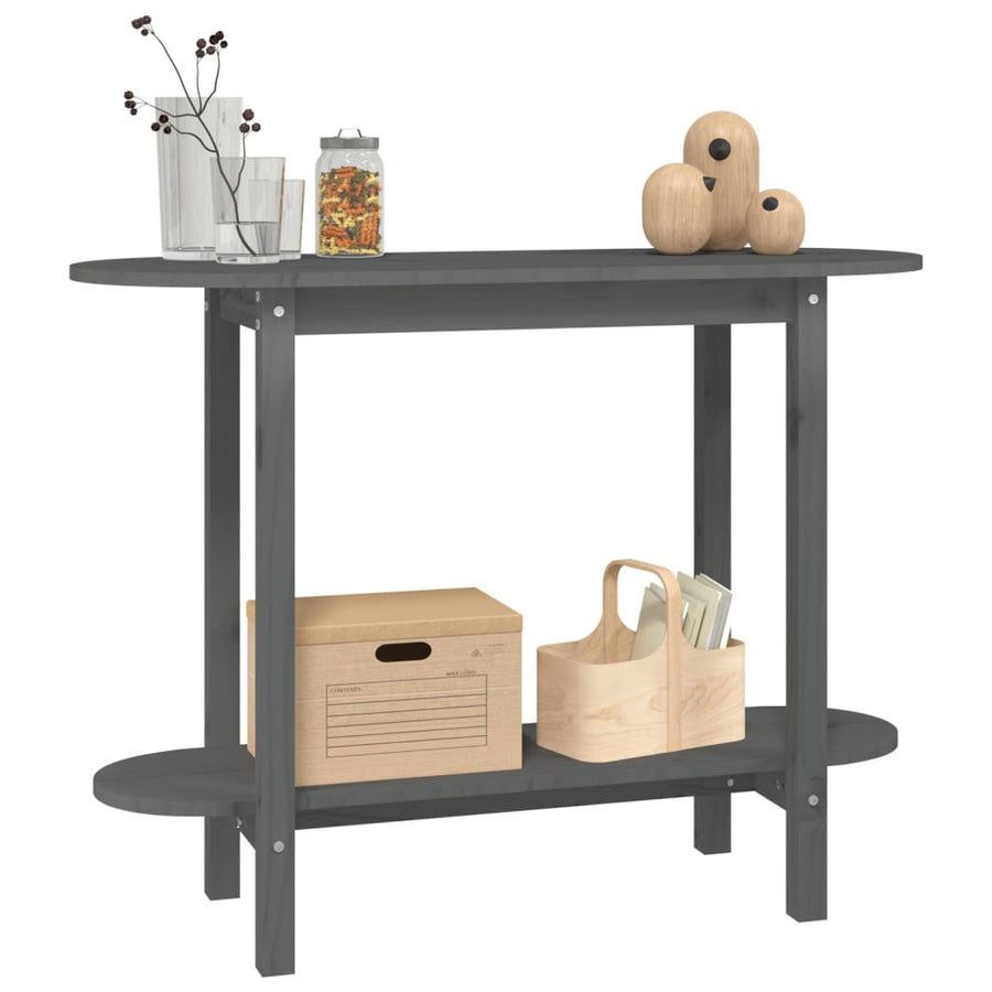 Wandtafel 0X40X80 Cm Massief Grenenhout Grijs