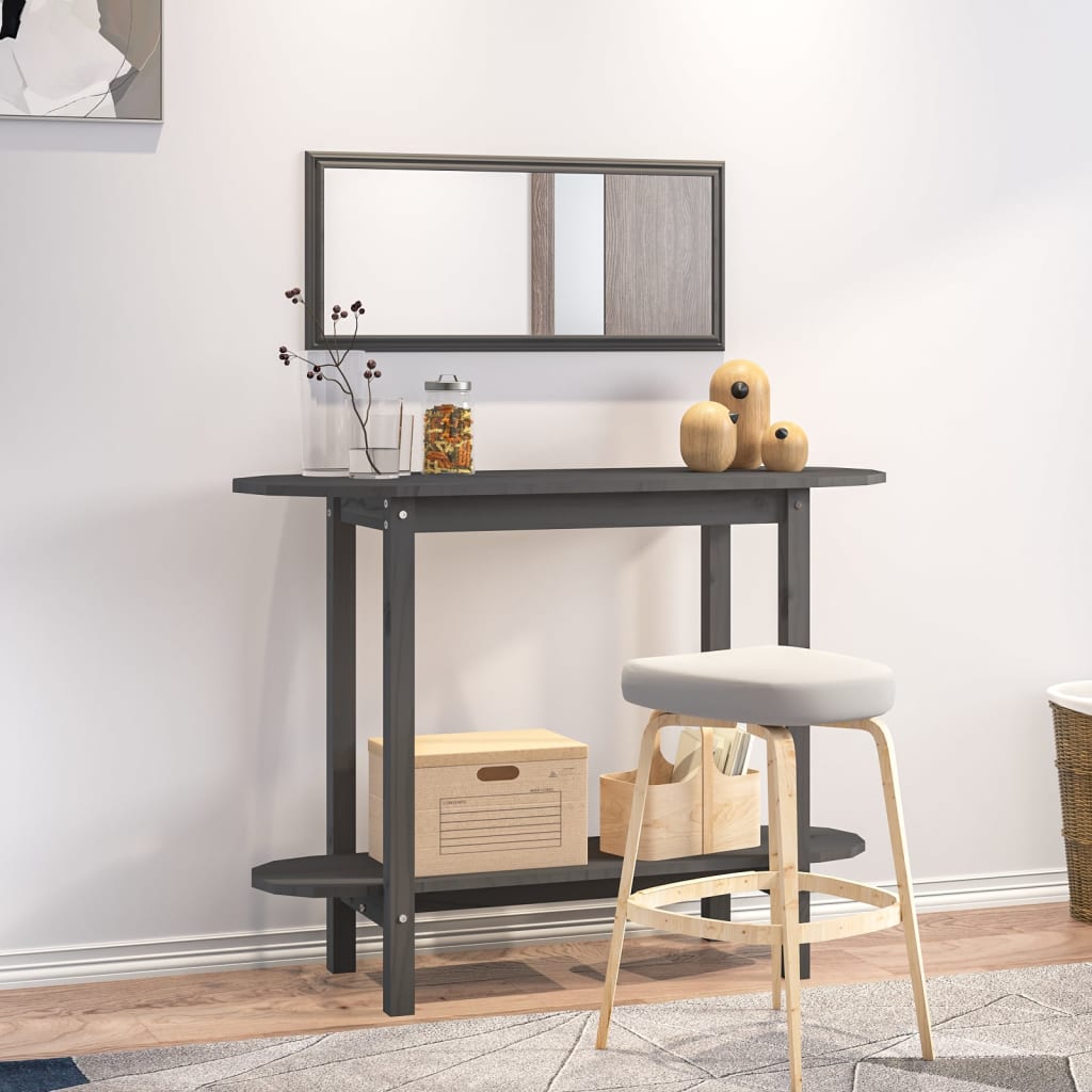 Wandtafel 0X40X80 Cm Massief Grenenhout Grijs
