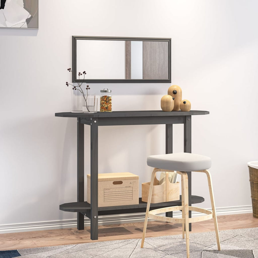 Wandtafel 0X40X80 Cm Massief Grenenhout Grijs