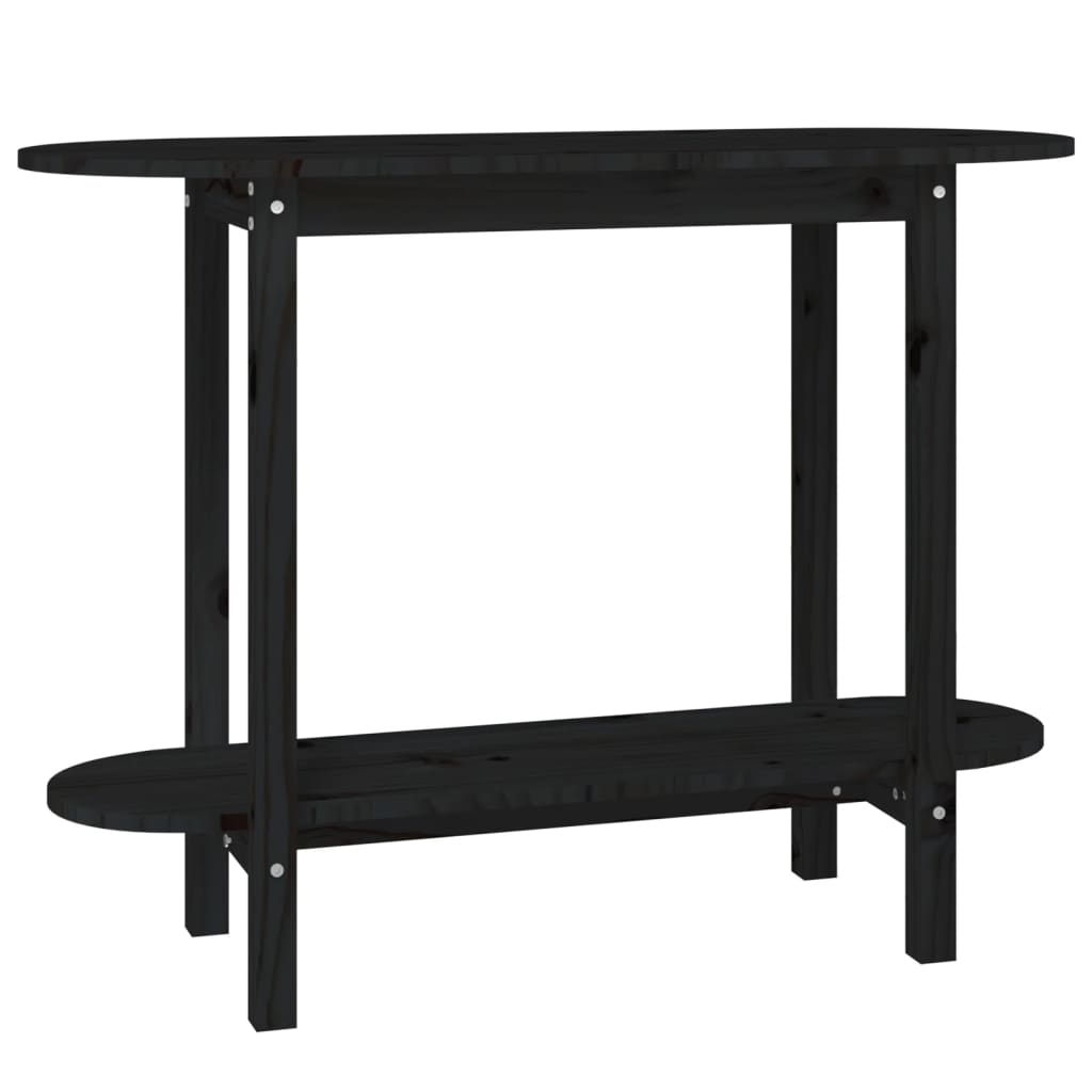 Wandtafel 110X40X80 Cm Massief Grenenhout Zwart