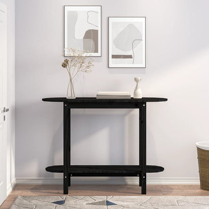 Wandtafel 110X40X80 Cm Massief Grenenhout Zwart