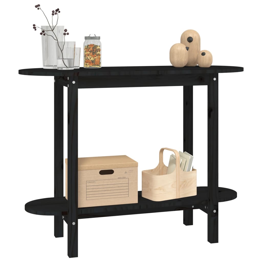 Wandtafel 110X40X80 Cm Massief Grenenhout Zwart