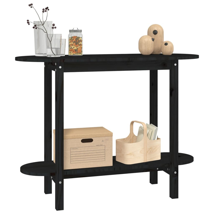 Wandtafel 110X40X80 Cm Massief Grenenhout Zwart