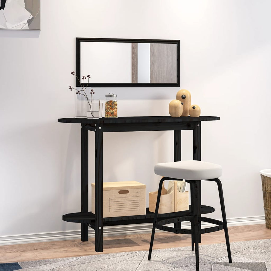 Wandtafel 110X40X80 Cm Massief Grenenhout Zwart