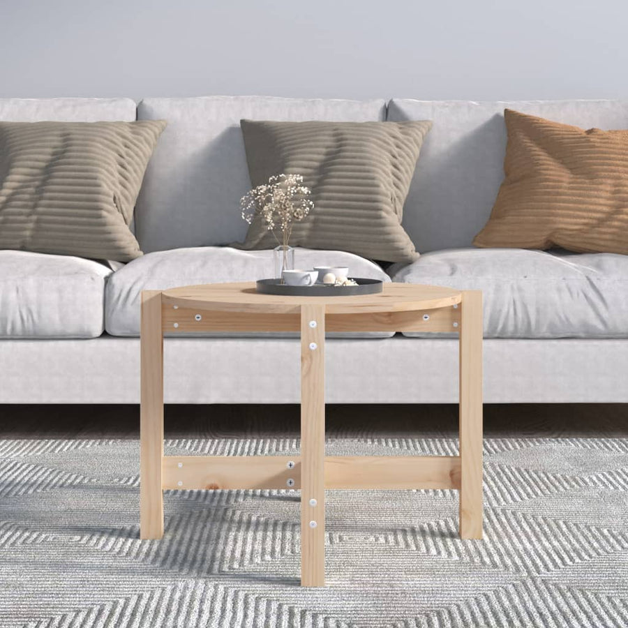 Salontafel Ø 62,5X45 Cm Massief Grenenhout Ø 62.5 x 45 cm Naturel
