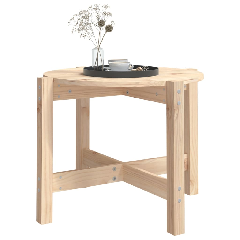 Salontafel Ø 62,5X45 Cm Massief Grenenhout Ø 62.5 x 45 cm Naturel