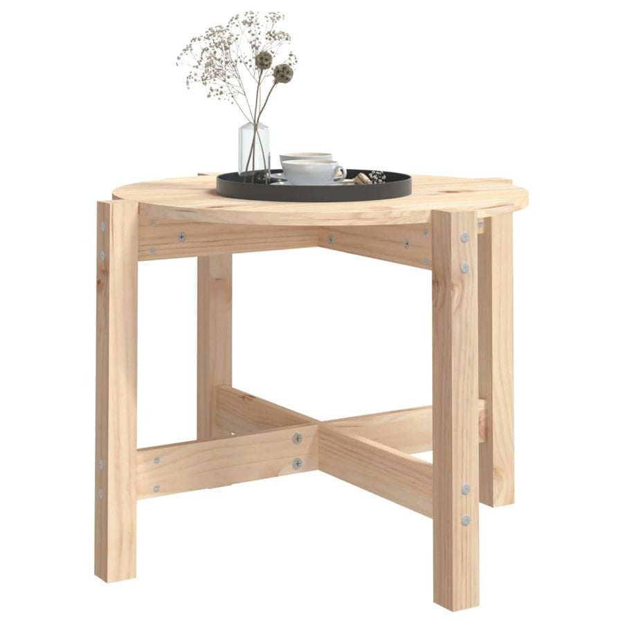 Salontafel Ø 62,5X45 Cm Massief Grenenhout Ø 62.5 x 45 cm Naturel