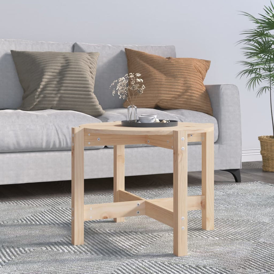 Salontafel Ø 62,5X45 Cm Massief Grenenhout Ø 62.5 x 45 cm Naturel