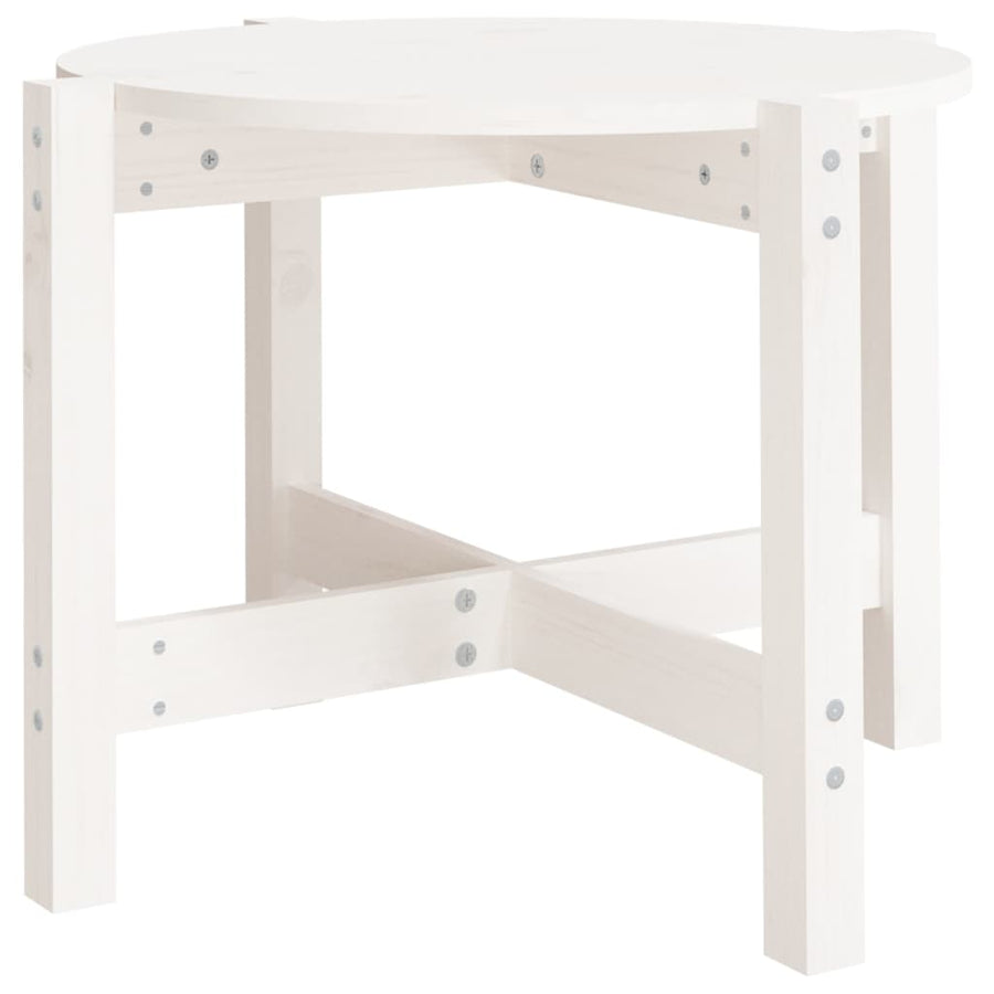 Salontafel Ø62,5X45 Cm Massief Grenenhout Ø 62.5 x 45 cm Wit