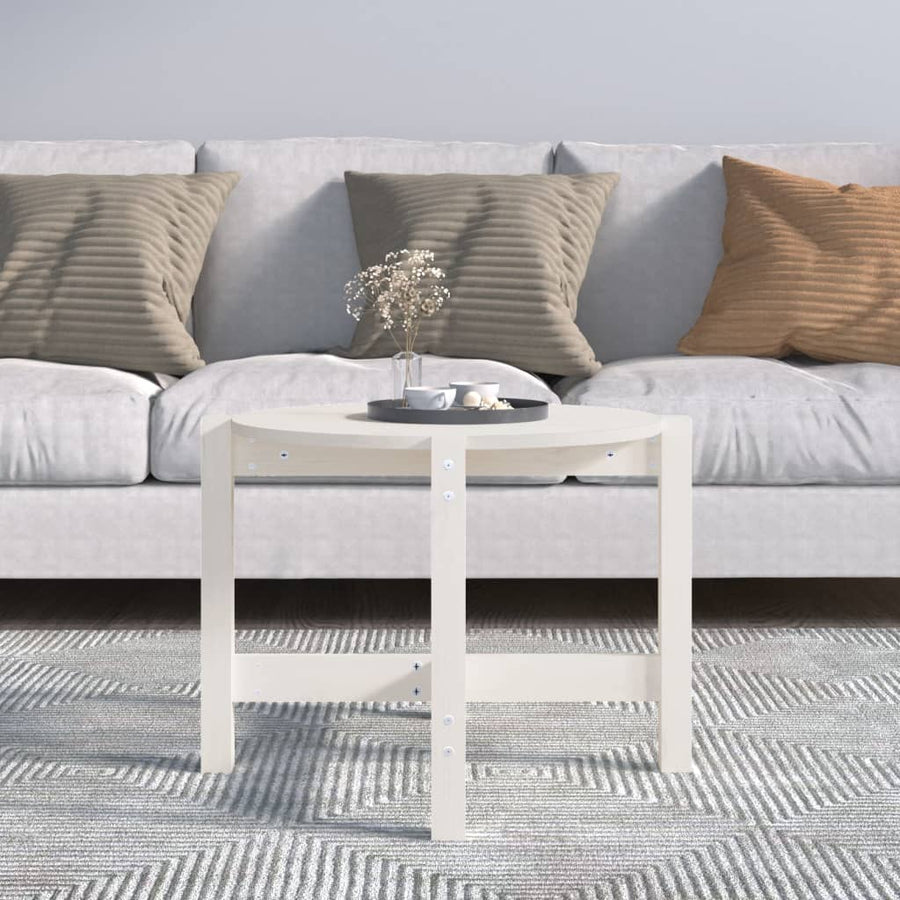 Salontafel Ø62,5X45 Cm Massief Grenenhout Ø 62.5 x 45 cm Wit