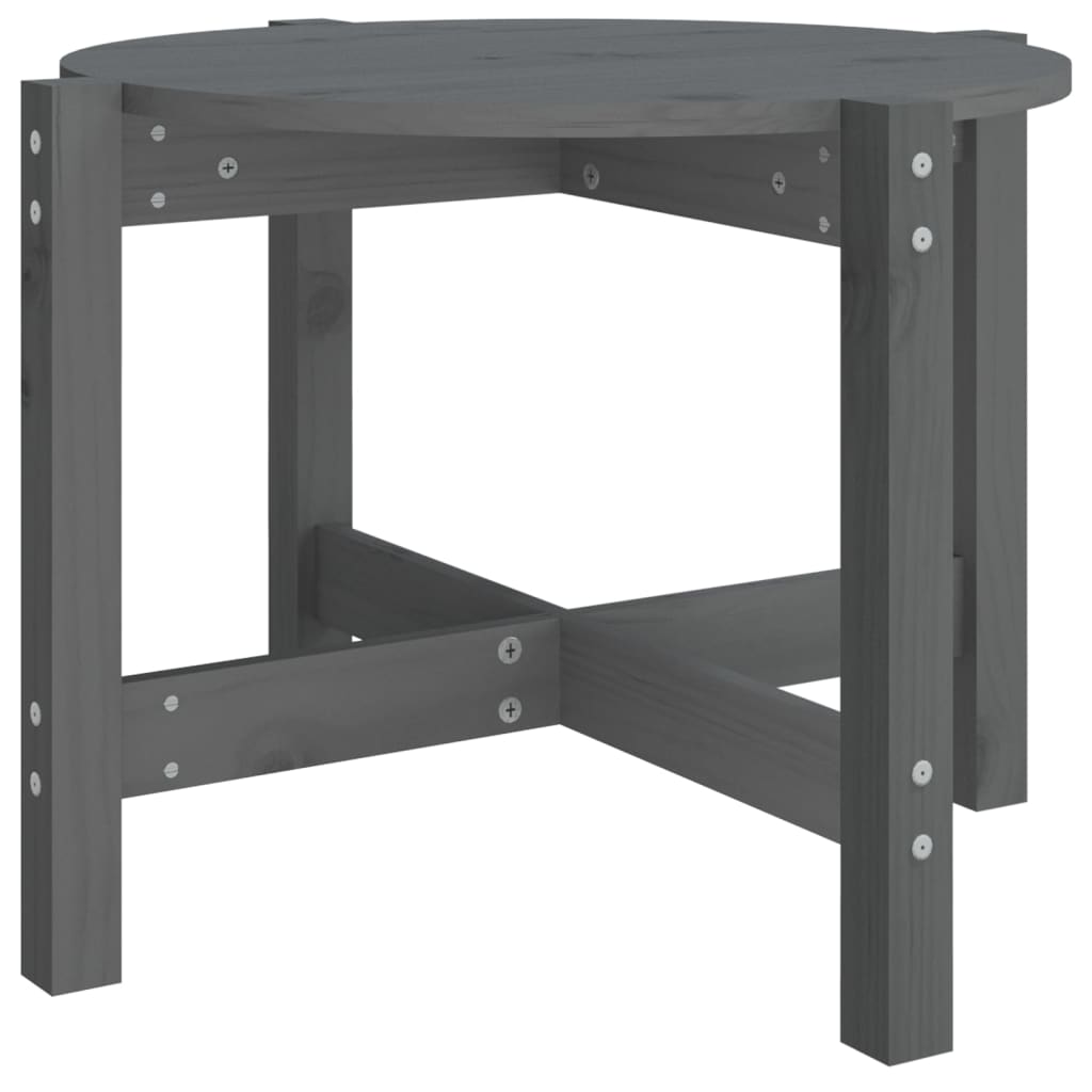 Salontafel Ø 62,5X45 Cm Massief Grenenhout Ø 62.5 x 45 cm Grijs
