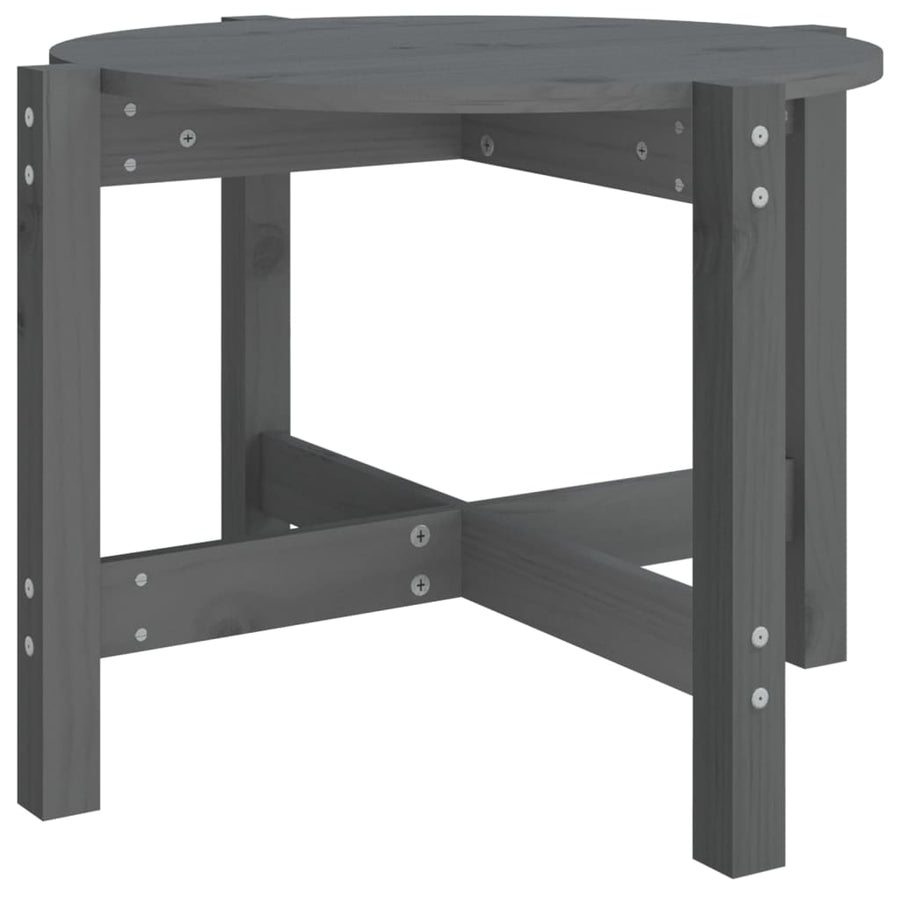 Salontafel Ø 62,5X45 Cm Massief Grenenhout Ø 62.5 x 45 cm Grijs