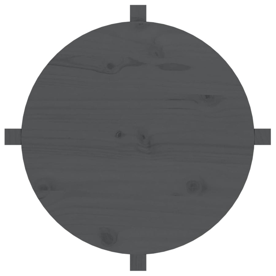 Salontafel Ø 62,5X45 Cm Massief Grenenhout Ø 62.5 x 45 cm Grijs