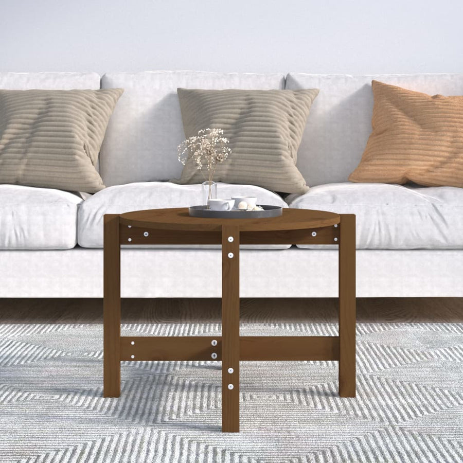Salontafel Ø 62,5X45 Cm Massief Grenenhout Ø 62.5 x 45 cm Honingbruin