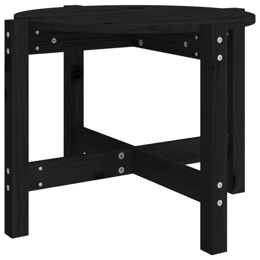 Salontafel Ø 62,5X45 Cm Massief Grenenhout Ø 62.5 x 45 cm Zwart