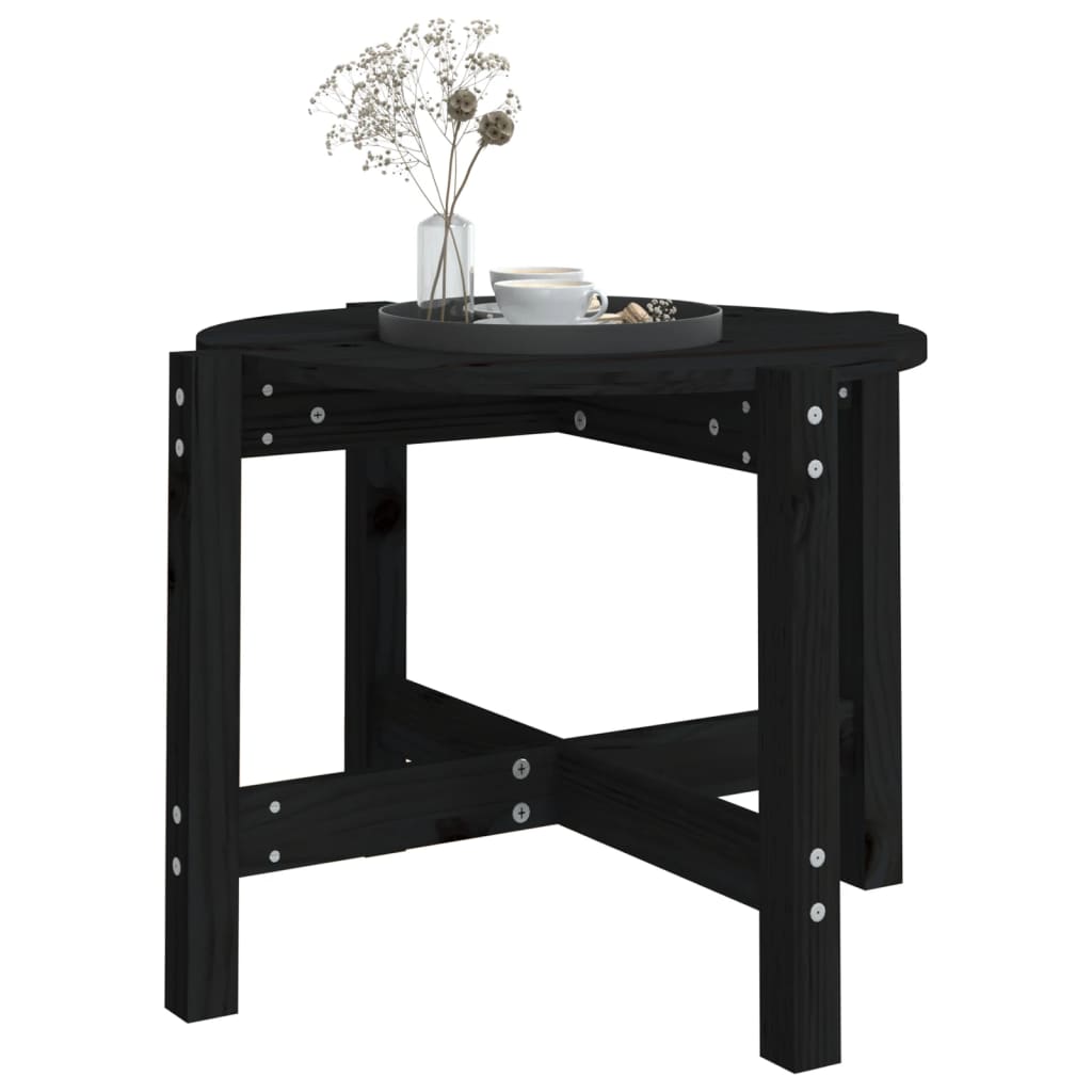 Salontafel Ø 62,5X45 Cm Massief Grenenhout Ø 62.5 x 45 cm Zwart