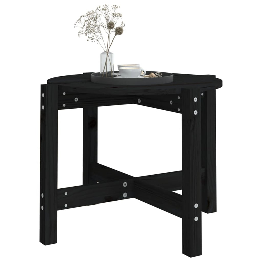 Salontafel Ø 62,5X45 Cm Massief Grenenhout Ø 62.5 x 45 cm Zwart