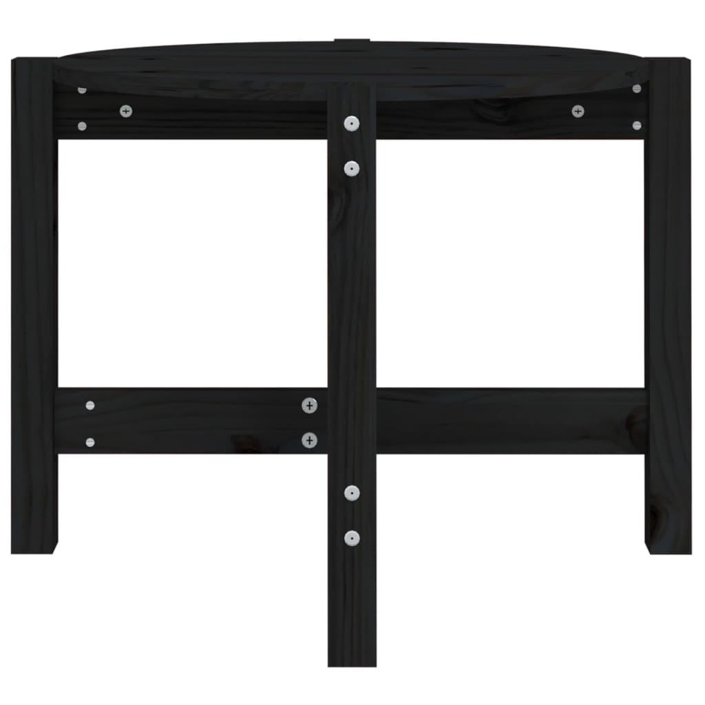 Salontafel Ø 62,5X45 Cm Massief Grenenhout Ø 62.5 x 45 cm Zwart