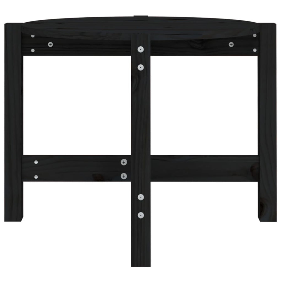 Salontafel Ø 62,5X45 Cm Massief Grenenhout Ø 62.5 x 45 cm Zwart