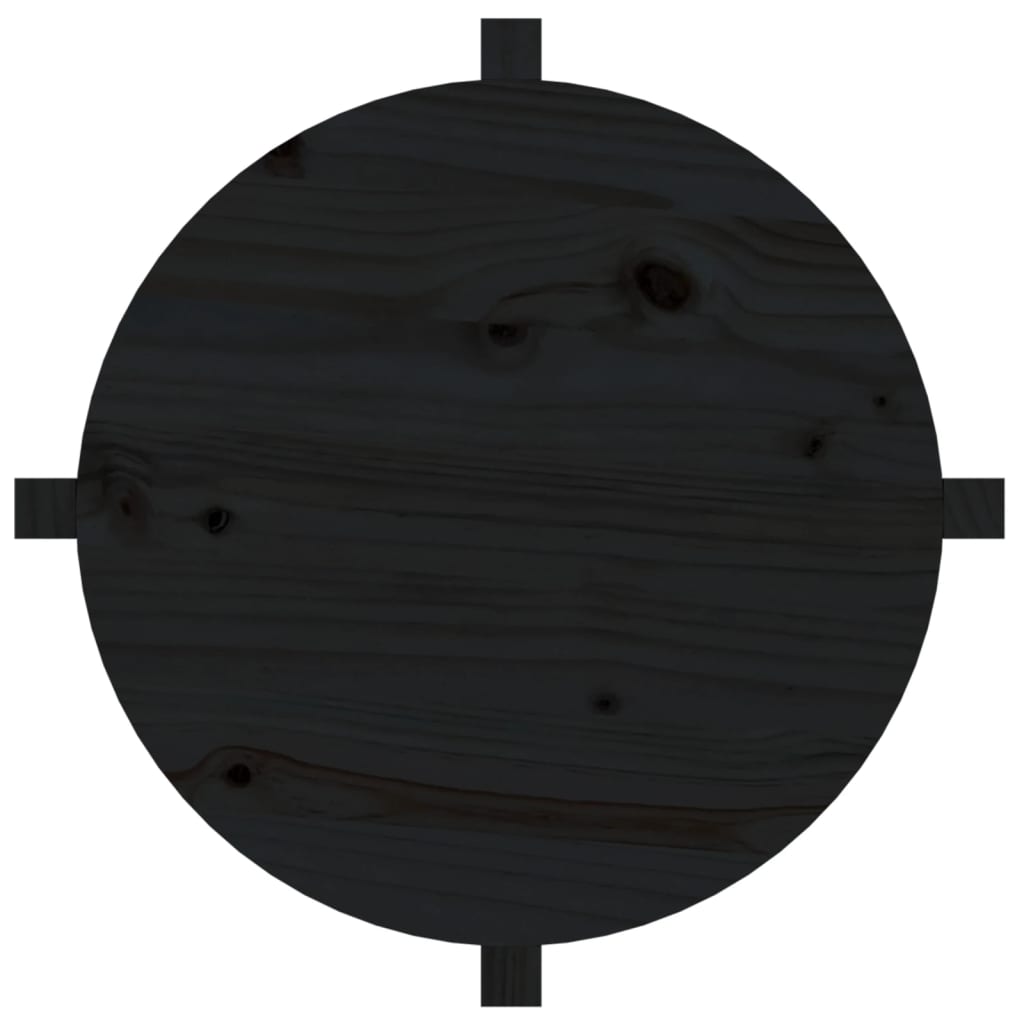 Salontafel Ø 62,5X45 Cm Massief Grenenhout Ø 62.5 x 45 cm Zwart
