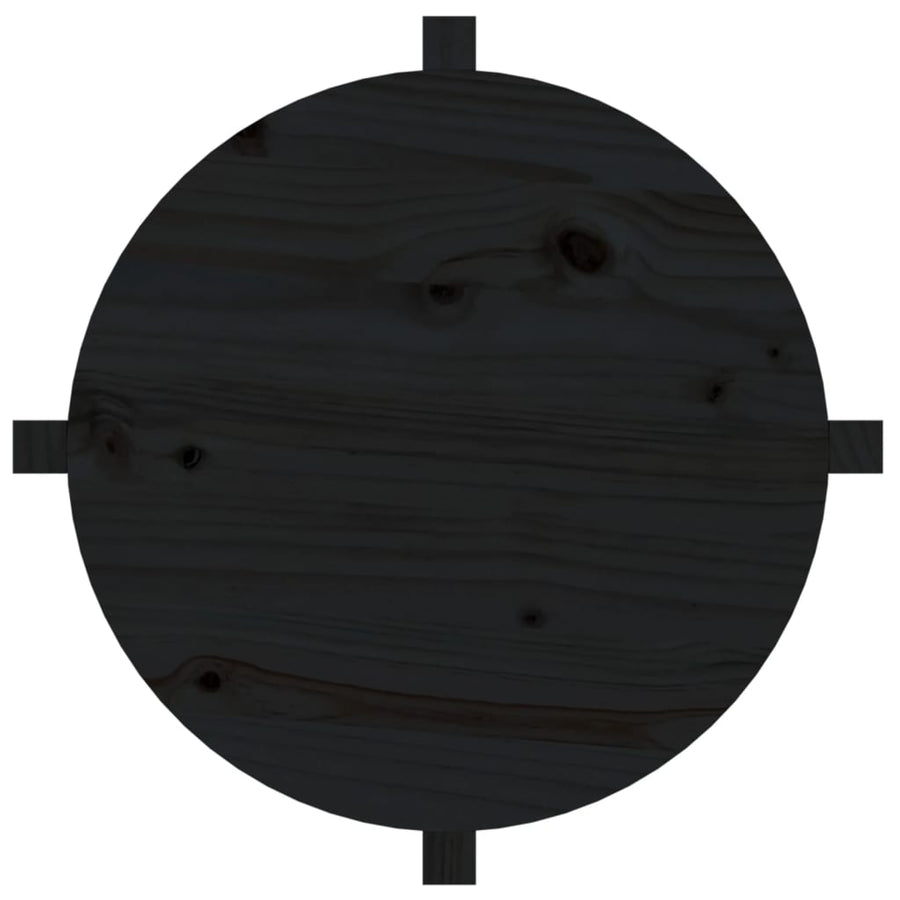 Salontafel Ø 62,5X45 Cm Massief Grenenhout Ø 62.5 x 45 cm Zwart