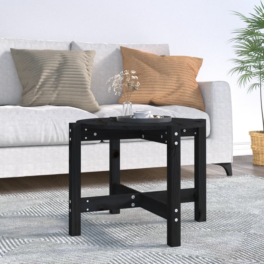 Salontafel Ø 62,5X45 Cm Massief Grenenhout Ø 62.5 x 45 cm Zwart