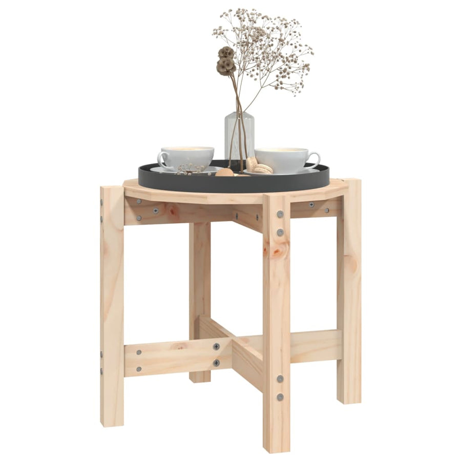 Salontafel Ø 52,5X45 Cm Massief Grenenhout Ø 52.5 x 45 cm Naturel