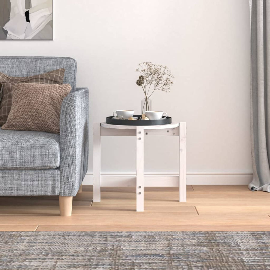 Salontafel Ø 52,5X45 Cm Massief Grenenhout Ø 52.5 x 45 cm Wit