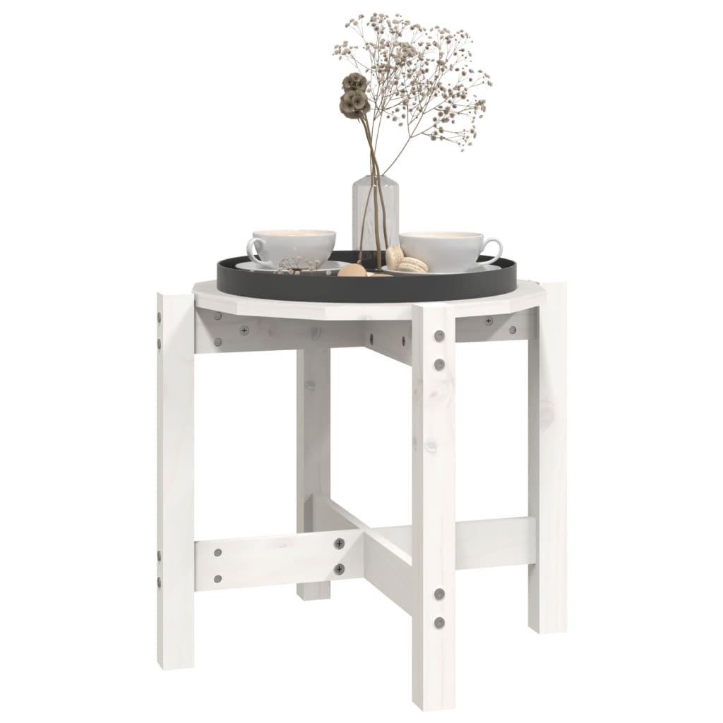 Salontafel Ø 52,5X45 Cm Massief Grenenhout Ø 52.5 x 45 cm Wit