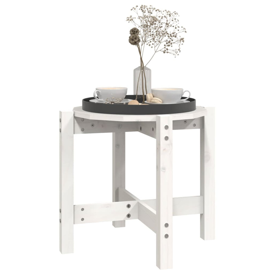 Salontafel Ø 52,5X45 Cm Massief Grenenhout Ø 52.5 x 45 cm Wit