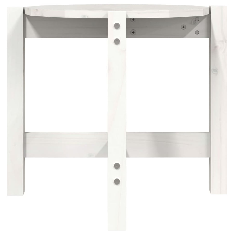 Salontafel Ø 52,5X45 Cm Massief Grenenhout Ø 52.5 x 45 cm Wit