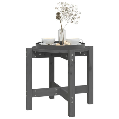 Salontafel Ø 52,5X45 Cm Massief Grenenhout Ø 52.5 x 45 cm Grijs
