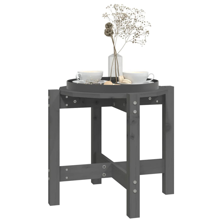 Salontafel Ø 52,5X45 Cm Massief Grenenhout Ø 52.5 x 45 cm Grijs
