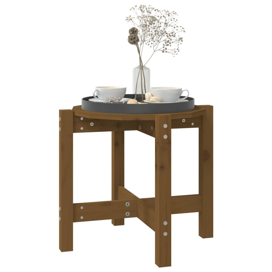 Salontafel Ø 52,5X45 Cm Massief Grenenhout Ø 52.5 x 45 cm Honingbruin