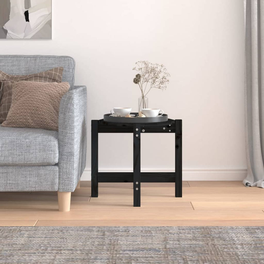 Salontafel Ø 52,5X45 Cm Massief Grenenhout Ø 52.5 x 45 cm Zwart