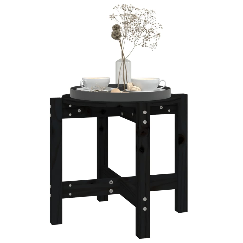 Salontafel Ø 52,5X45 Cm Massief Grenenhout Ø 52.5 x 45 cm Zwart