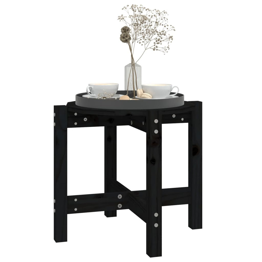 Salontafel Ø 52,5X45 Cm Massief Grenenhout Ø 52.5 x 45 cm Zwart