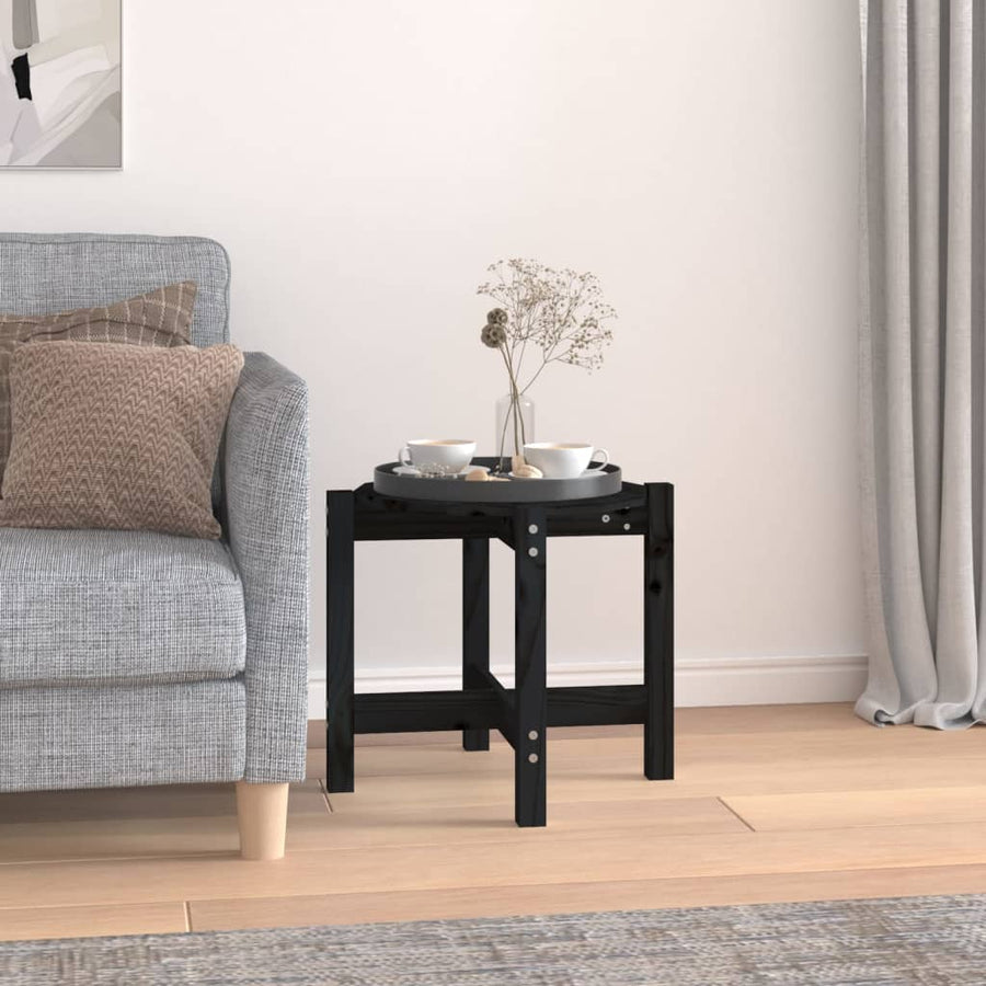 Salontafel Ø 52,5X45 Cm Massief Grenenhout Ø 52.5 x 45 cm Zwart