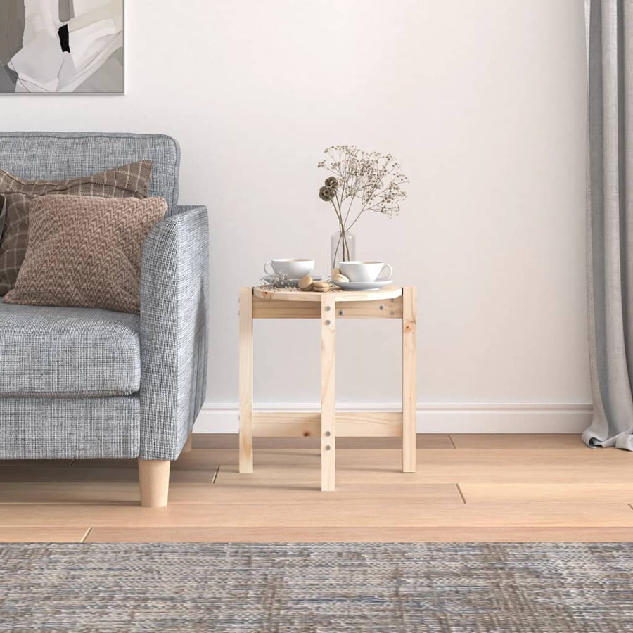 Salontafel Ø 42,5X45 Cm Massief Grenenhout Ø 42.5 x 45 cm Naturel