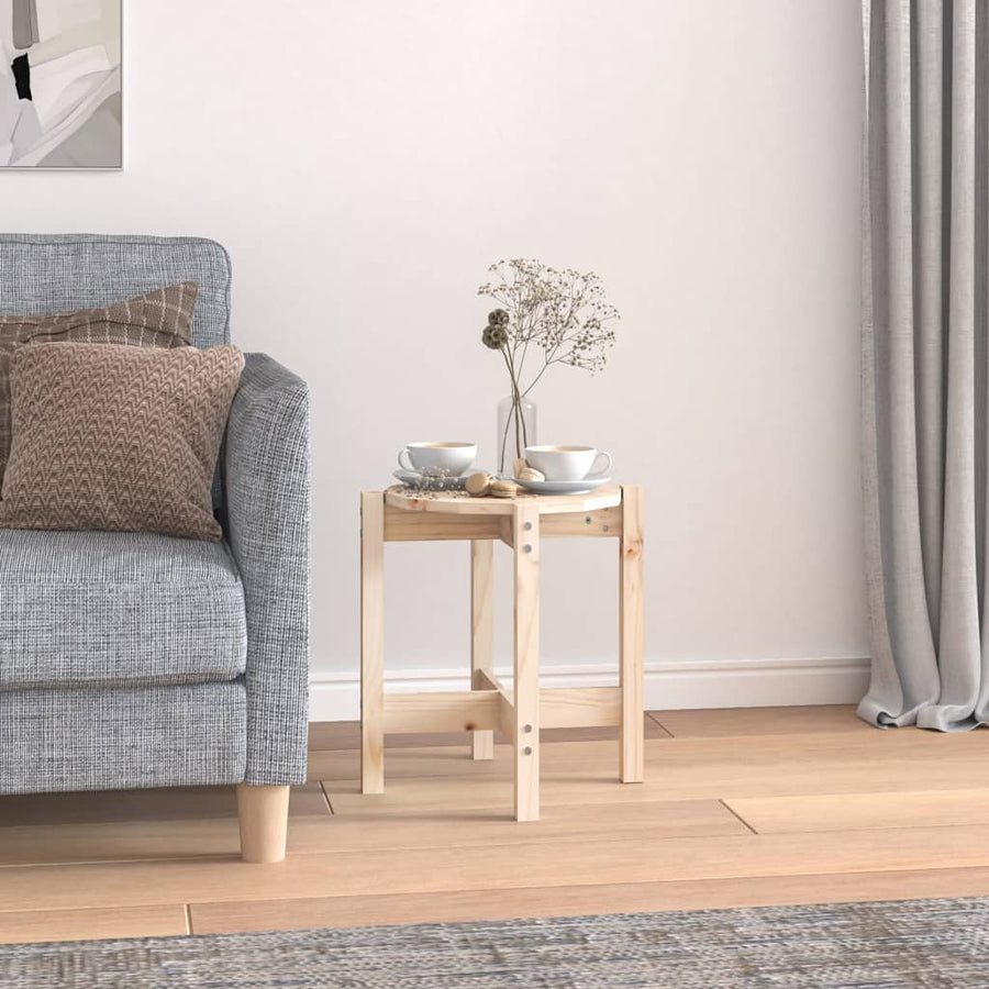 Salontafel Ø 42,5X45 Cm Massief Grenenhout Ø 42.5 x 45 cm Naturel