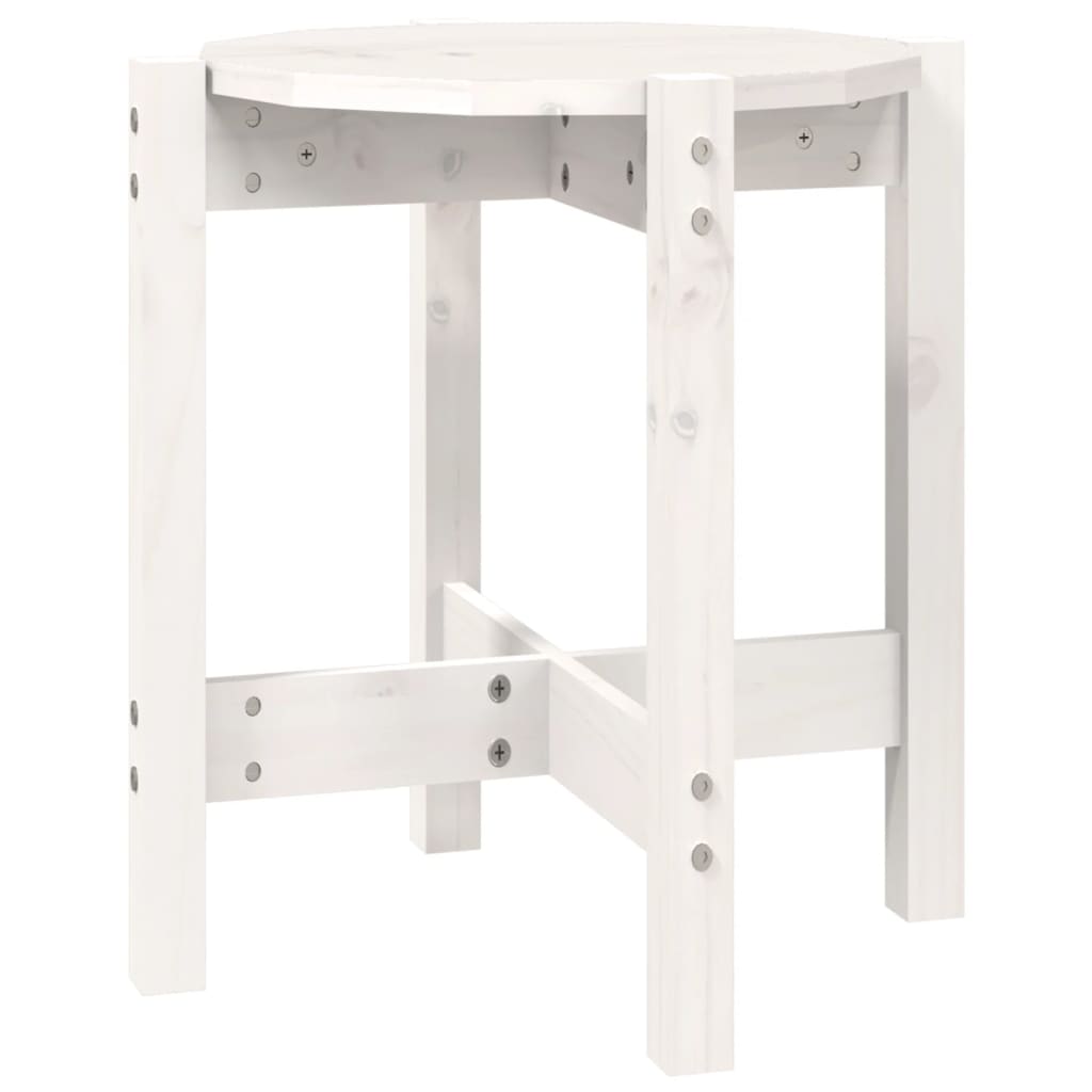 Salontafel Ø 42,5x45 cm massief grenenhout wit Ø 42.5 x 45 cm Wit